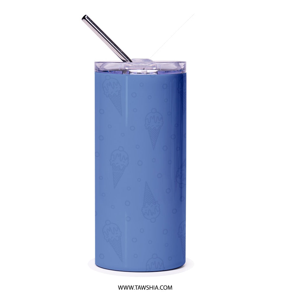 Ice Cream Tumbler, Floral Tumbler, Pastel Colors Tumbler, Dessert Lover Gift, Fun Drinkware, Cute Tumblers, Novelty Tumbler - Tawshia