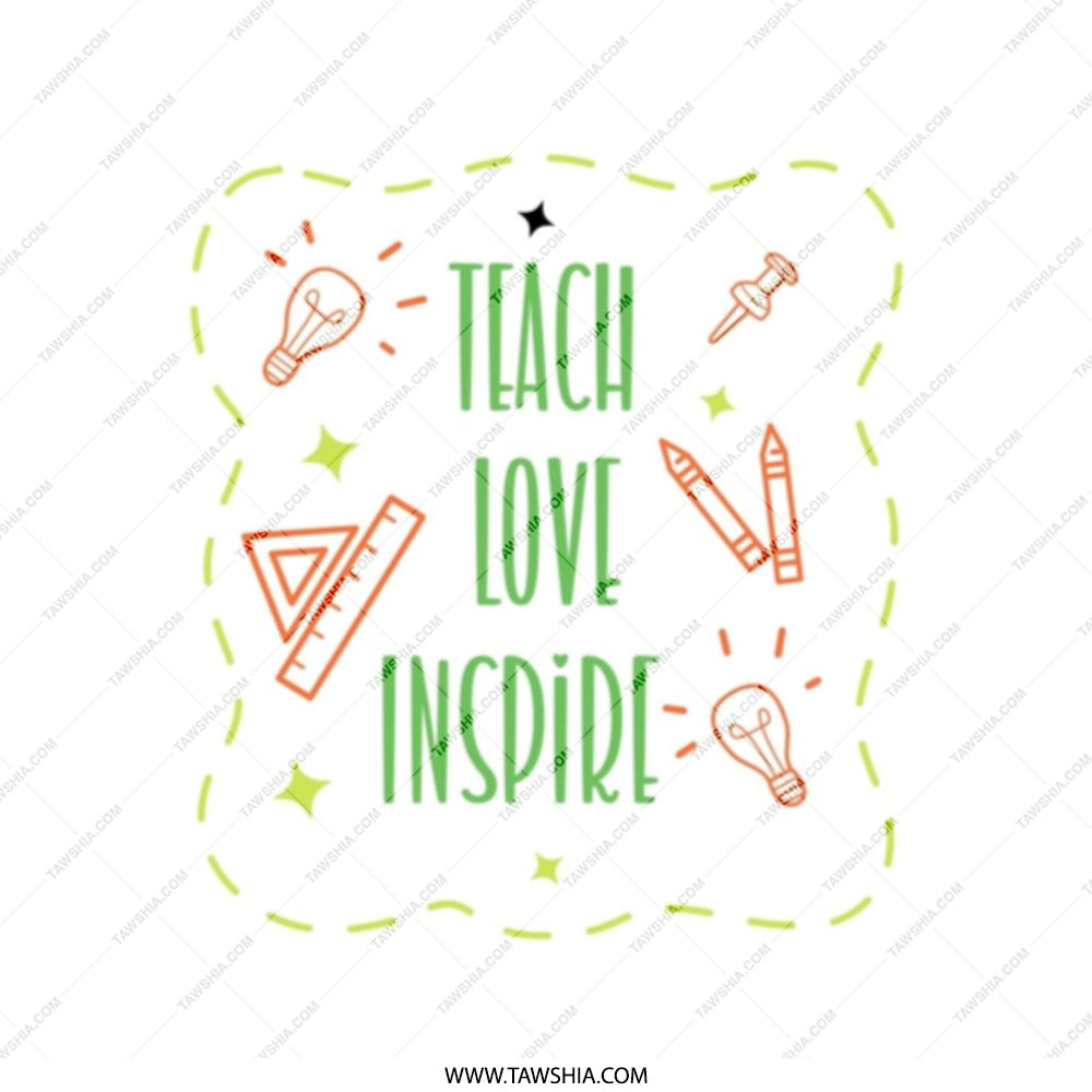 Teacher Tote Bag, Teach Love Inspire Bag, Gift for Teacher, Back to School Tote, Teacher Appreciation Bag, Cute Teacher Bag - Tawshia