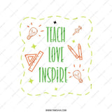 Teacher Tote Bag, Teach Love Inspire Bag, Gift for Teacher, Back to School Tote, Teacher Appreciation Bag, Cute Teacher Bag - Tawshia