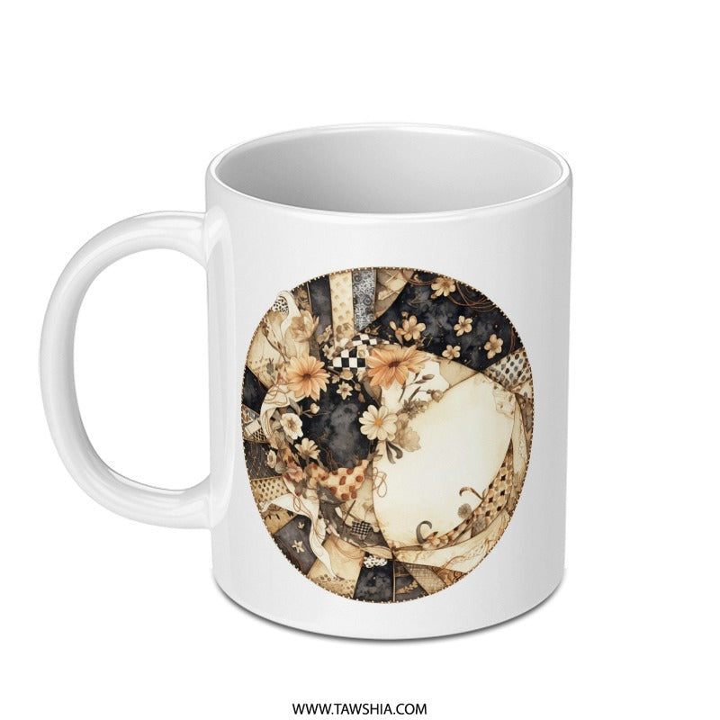 Cute Cat Mug, Floral Cat Art Coffee Mug, Unique Kitten Design, Pet Lover Gift, Cat Owner Gift, Drinkware, Cat Breed Mug - Tawshia