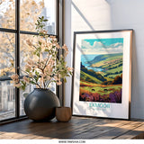 Exmoor National Park Wall Art, Coastal Landscape Print, UK Travel Poster, National Parks Art, Landscape Illustration, Modern Art Print - Tawshia