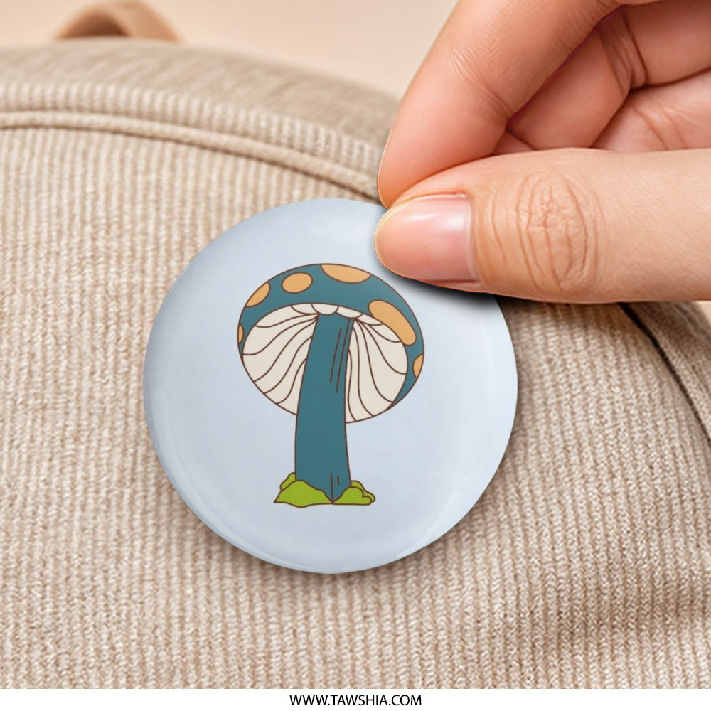 Mushroom Pinback Button, Fungi Badge, Cute Button, Trendy Accessories, Kawaii Badge, Indie Aesthetic, Mushroom Core Gift, Trendy Pin Button - Tawshia