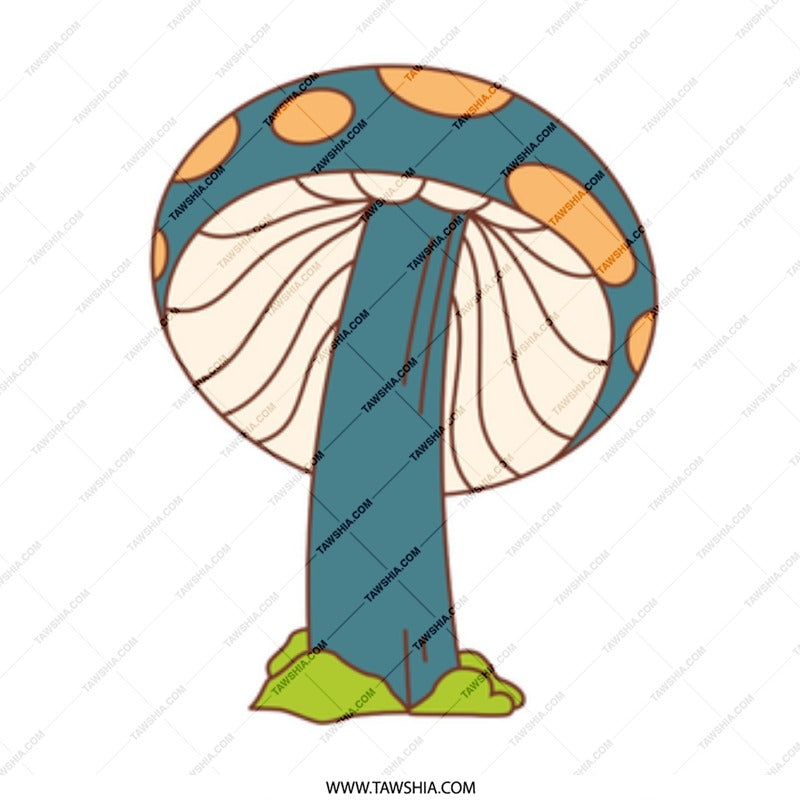 Mushroom Mug, Blue Mushroom Design, Whimsical Mug, Cute Tea Mug, Coffee Lover Gift, Kitchen Decor, Fungi Mug, Unique Mug Gift - Tawshia