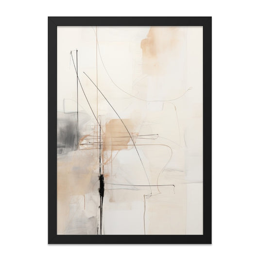 Abstract Wall Art Print, Modern Art, Beige, Minimalist Decor, Contemporary Fine Art, Home Decor, Framed Art, Line Art, Neutral Artwork - Tawshia