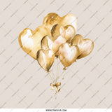 Heart Balloons Pocket Mirror, Gold Balloons, Aesthetic Pocket Mirror, Cute Mirror, Makeup Mirror, Purse Mirror, Gift For Her - Tawshia
