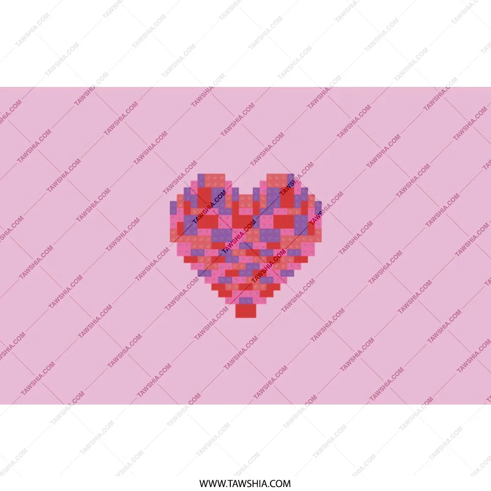 Pink Background with Red and Purple Mosaic Heart product