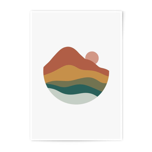 Minimalist Mountain, Photographic Print, Abstract Landscape, Sunset Art, Boho Wall Decor, Nature Print, Modern Art Print, Earth Tones - Tawshia