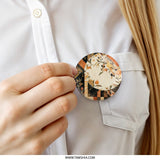 Floral Quilt Pinback Button, Botanical Accessory, Unique Design, Trendy Pin, Floral Art, Decorative Badge, Flower Patch Pin, Cute Badge - Tawshia