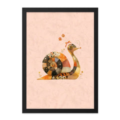 Snail Framed Wall Art, Quirky Animal Decor, Kids Room Art, Whimsical Print, Unique Home Decor, Nursery Art, Snail Lover Gift, Cute Snail Art - Tawshia