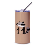 Raccoon Tumbler, Cute Animal Cup, Cartoon Raccoon, Striped Tail Art, Gift Idea, Travel Tumbler, Everyday Use, Drinkware - Tawshia