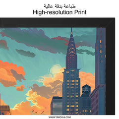 NYC Subway Wall Art, Cityscape Print, New York Painting, Urban Art Decor, Train Art, City Skyline, Modern Art Print, Travel Gift Idea - Tawshia