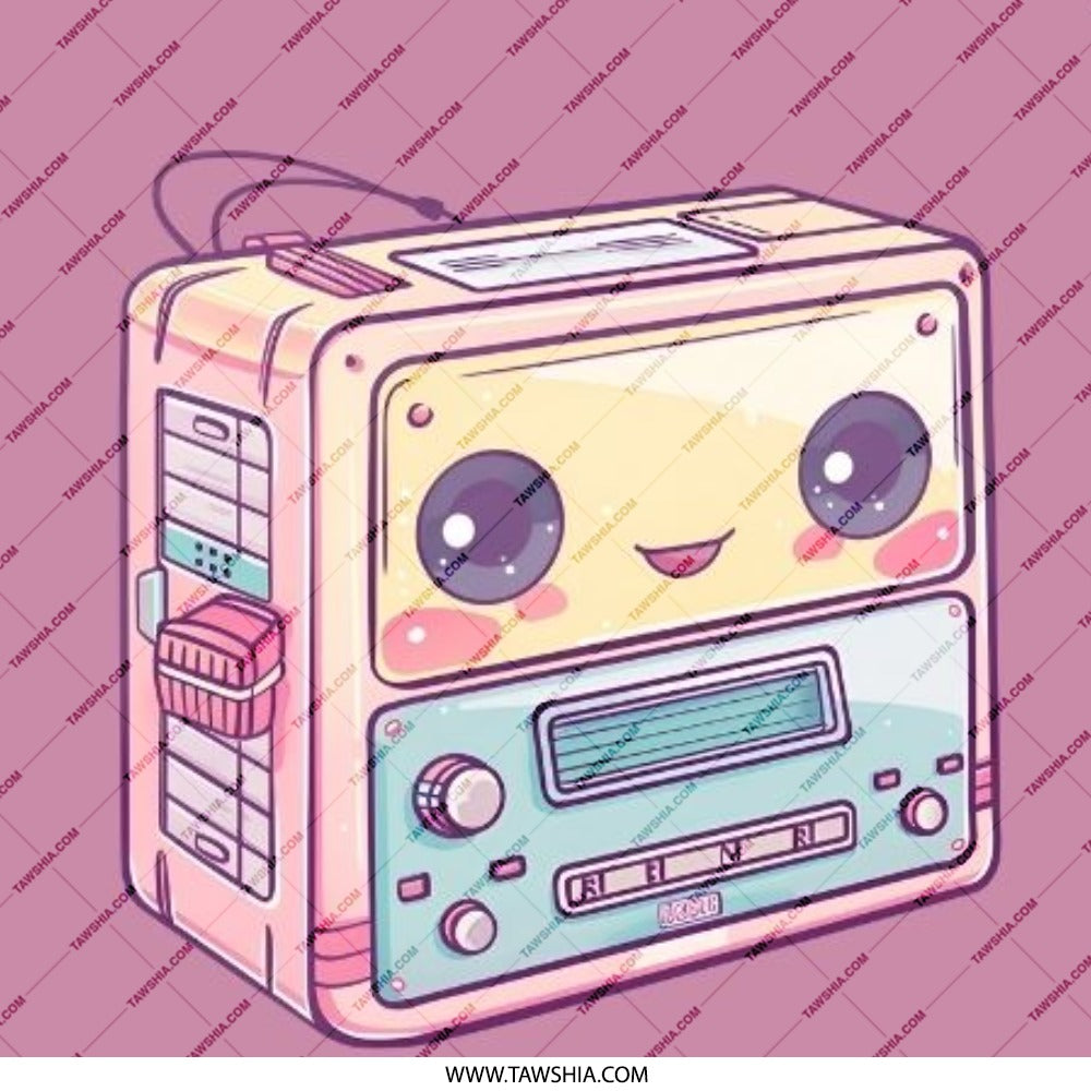 Kawaii Tape Player Pinback Button, Retro Style Button, Cute Music Lover Gift, 80s 90s Nostalgia Pin Button, Unique Accessories - Tawshia