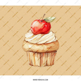 Apple Topped Cupcake BackPack, Sweet Treat Backpack, Whimsical Design, Delicious Backpack, Food Lover Backpack, Unique Backpack for Everyday - Tawshia