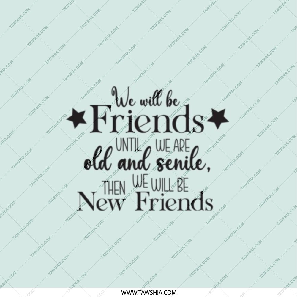 Friends Forever Pocket Mirror, Best Friends Gift, Friendship Quote Mirror, Old and Senile Friends, Funny Gift for Friends, New Friends - Tawshia
