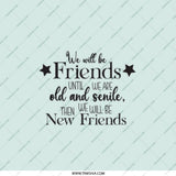 Friends Forever Pocket Mirror, Best Friends Gift, Friendship Quote Mirror, Old and Senile Friends, Funny Gift for Friends, New Friends - Tawshia