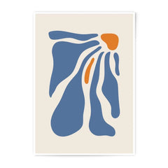 Abstract Flower Photographic Print, Modern Art Print, Blue and Orange Wall Decor, Minimalist Floral Art, Home Decor, Stylish Wall Art - Tawshia