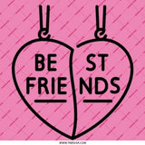 Best Friends Pinback Button, Matching Heart Pendant, Friendship Gift, Cute Pink Button, BFF Jewelry Inspired, Trendy Pins, Gift for Friend - Tawshia