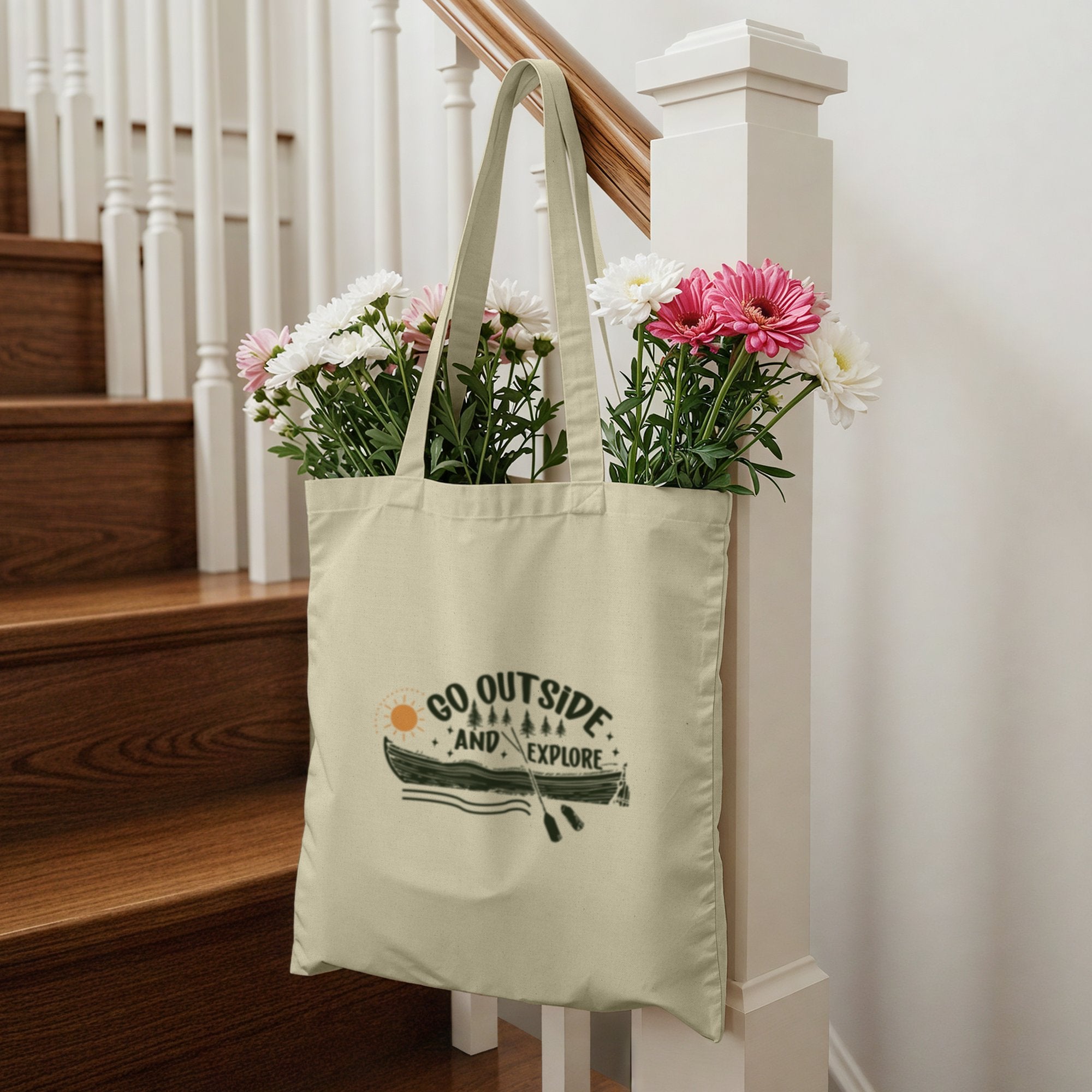 Go Outside And Explore Printed Tote Bag product
