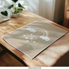 Rainbow Stars Photographic Print, Nursery Decor, Baby Room Art, Pastel Colors, Kids Wall Art, Childrens Print, Boho Rainbow Print - Tawshia