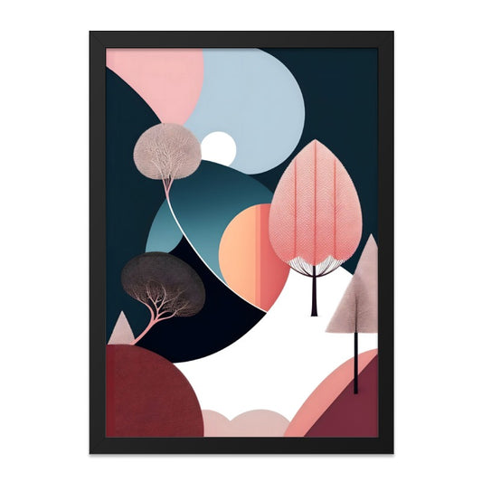 Abstract Landscape Wall Art, Modern Geometric Print, Pastel Colors Painting, Unique Home Decor, Stylish Wall Hanging - Tawshia