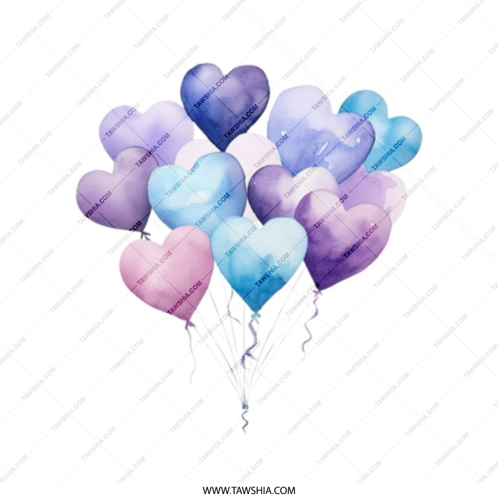 Heart Balloons Tote Bag, Watercolor Hearts Bag, Cute Heart Design Tote, Gift For Her, Everyday Tote Bag, Love Tote, Birthday Gift - Tawshia