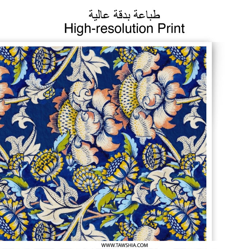 Floral Photographic Print, William Morris Style Art, Botanical Pattern, Home Decor, Wall Art, Gift Idea - Tawshia