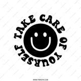 Take Care of Yourself Tote Bag, Smiley Face Bag, Positive Affirmation Bag, Aesthetic Bag, Trendy Tote Bag, Gift Idea - Tawshia