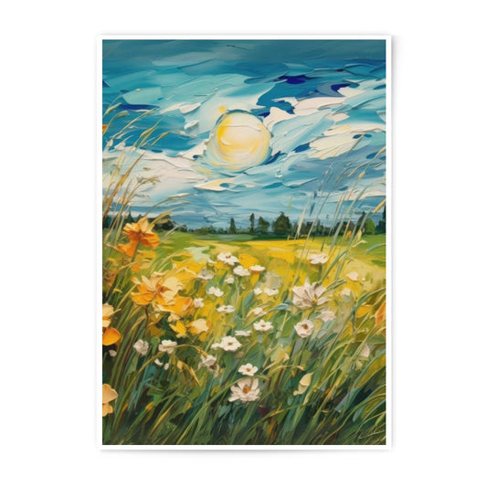 Floral Photographic Print, Field Art Print, Flower Art Print, Nature Landscape, Art Decor, Wall Art, Home Decor, Sun Painting - Tawshia