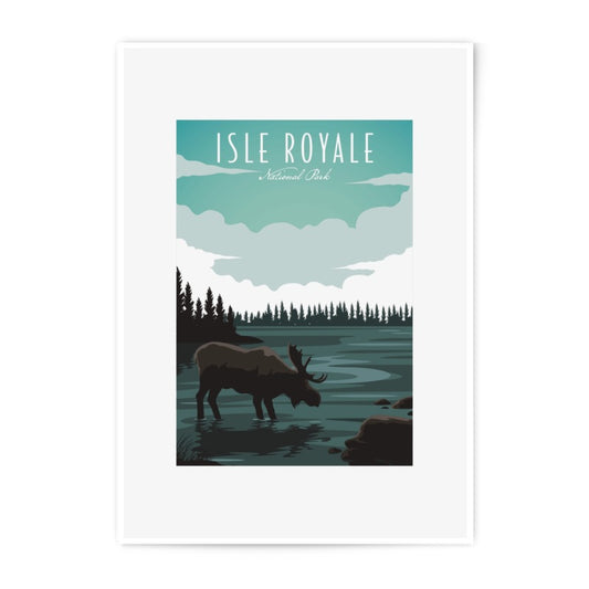 Isle Royale Photographic Print, National Park Art Print, Moose Art, Lake Decor, Travel Poster, Landscape Wall Art, Home Decor - Tawshia