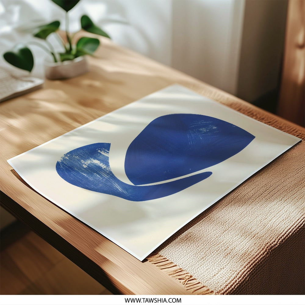 Abstract Blue Shapes Photographic Print, Minimalist Art, Modern Wall Decor, Home Decor, Unique Gift Idea, Popular Etsy Listing - Tawshia