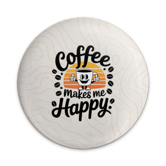 Coffee Makes Me Happy Pinback, Caffeine Lover Gift, Retro Coffee Mug, Coffee Addict Button, Funny Coffee Pin, Coffee Bean Pinback - Tawshia