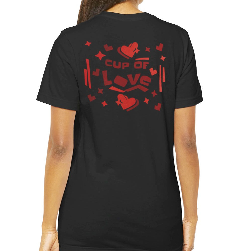 Cup of Love Heart Graphic Casual T-Shirt apparel