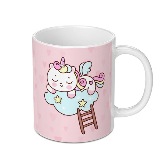 Cute Unicorn Mug, Sleeping Unicorn Art, Fantasy Mug, Kawaii Mug, Magical Gift Idea, Dreamy Unicorn Present, Pastel Colors Mug, Cloud Art Mug - Tawshia