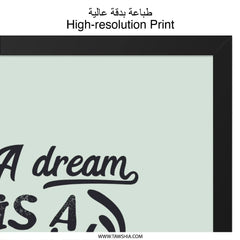 Dream Wish Wall Art, Heart Makes Quote, Inspirational Saying, Typography Art Print, Motivational Poster, Home Decor, Gift Idea - Tawshia