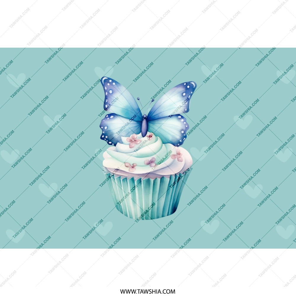 Butterfly Cupcake Tumbler, Floral Design Tumbler, Cute Cupcake Tumbler, Butterfly Lover Gift, Stylish Travel Mug, Tumbler with Straw - Tawshia