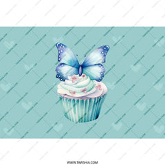 Butterfly Cupcake Tumbler, Floral Design Tumbler, Cute Cupcake Tumbler, Butterfly Lover Gift, Stylish Travel Mug, Tumbler with Straw - Tawshia