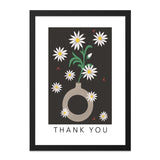 Thank You Daisies Wall Art, Floral Print, Flower Vase Art, Minimalist Art, Modern Wall Decor, Housewarming Gift, Daisy Flower Art - Tawshia