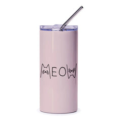 Cute Cat Meow Print Stainless Steel Travel Tumbler product