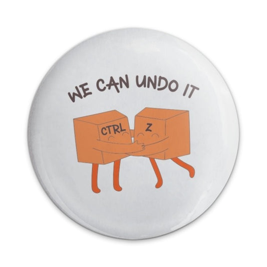Ctrl Z Pinback Button, Undo It Button, Programmer Gift, Cute Button, Funny Button, Geek Gift, We Can Undo It, Computer Gift - Tawshia