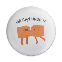 Ctrl Z Pinback Button, Undo It Button, Programmer Gift, Cute Button, Funny Button, Geek Gift, We Can Undo It, Computer Gift - Tawshia