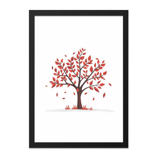 Autumn Tree Wall Art, Falling Leaves Print, Modern Minimalist Art, Nature Inspired Home Decor, Seasonal Wall Hanging (135 characters) - Tawshia