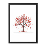 Autumn Tree Wall Art, Falling Leaves Print, Modern Minimalist Art, Nature Inspired Home Decor, Seasonal Wall Hanging (135 characters) - Tawshia