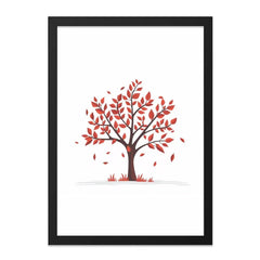 Autumn Tree Wall Art, Falling Leaves Print, Modern Minimalist Art, Nature Inspired Home Decor, Seasonal Wall Hanging (135 characters) - Tawshia