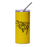 Stay Wild Tumbler, Inspirational Quote Tumbler, Yellow Tumbler, Modern Tumbler, Gift for Her, Trendy Tumbler, Stainless Steel Tumbler - Tawshia