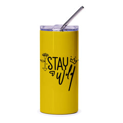 Stay Wild Tumbler, Inspirational Quote Tumbler, Yellow Tumbler, Modern Tumbler, Gift for Her, Trendy Tumbler, Stainless Steel Tumbler - Tawshia