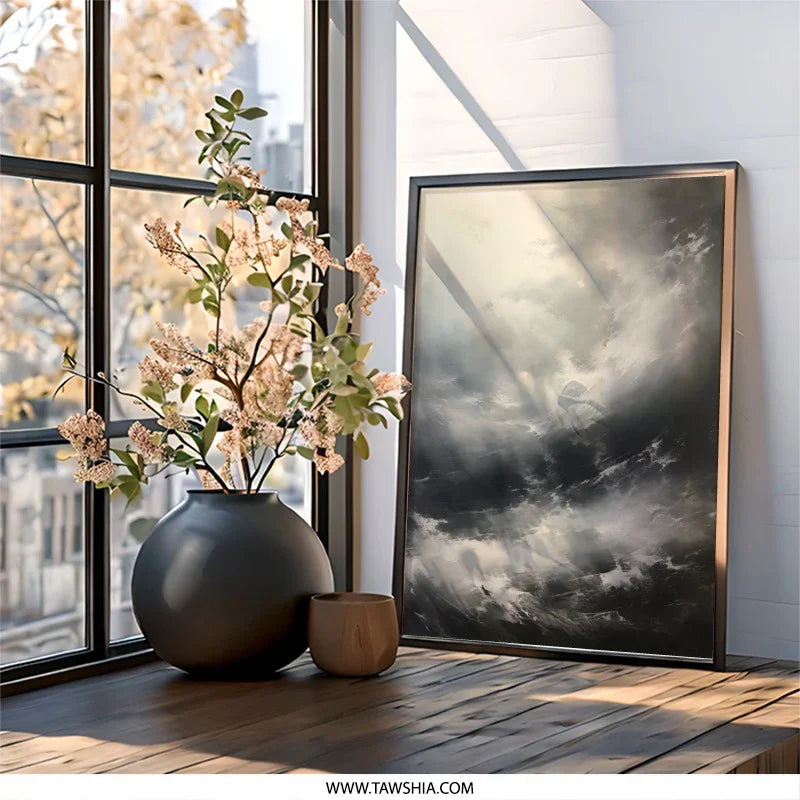 Dramatic Cloudscape Wall Art, Abstract Sky Print, Moody Weather Poster, Stormy Skies Decor, Atmospheric Home Decor, Expressive Art - Tawshia