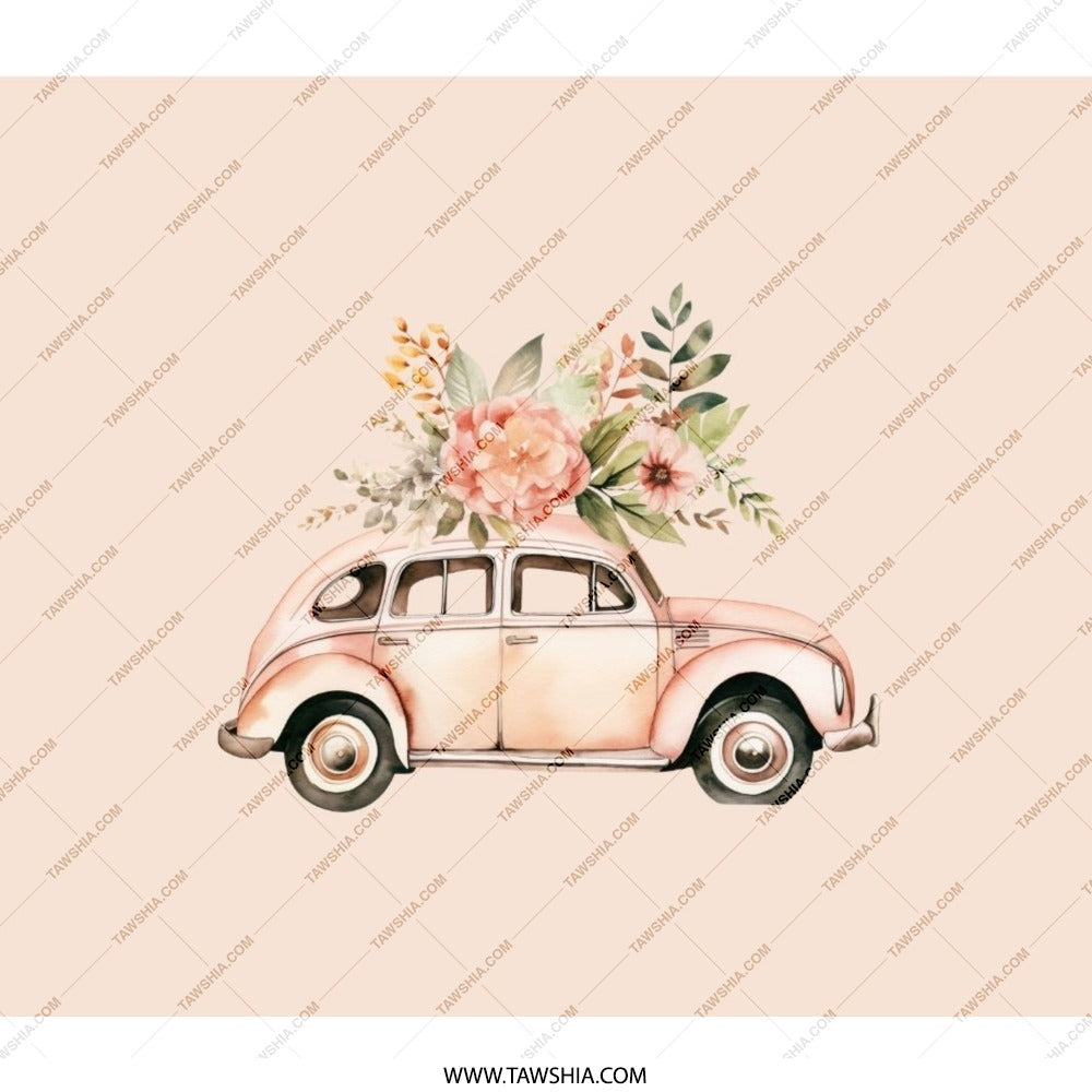Floral Car Backpack, Cute Vehicle Backpack, Aesthetic Backpack, Trendy Backpack, Travel Backpack, Everyday Backpack, Durable Backpack - Tawshia