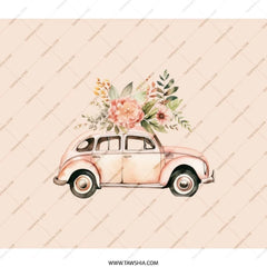 Floral Car Backpack, Cute Vehicle Backpack, Aesthetic Backpack, Trendy Backpack, Travel Backpack, Everyday Backpack, Durable Backpack - Tawshia