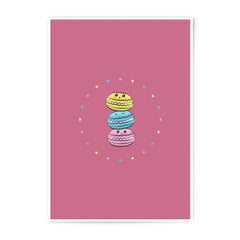 Cute Macarons Photographic Prints, Kawaii Food Art, Dessert Wall Decor, Colorful Kitchen Prints, Sweet Treat Art Print - Tawshia