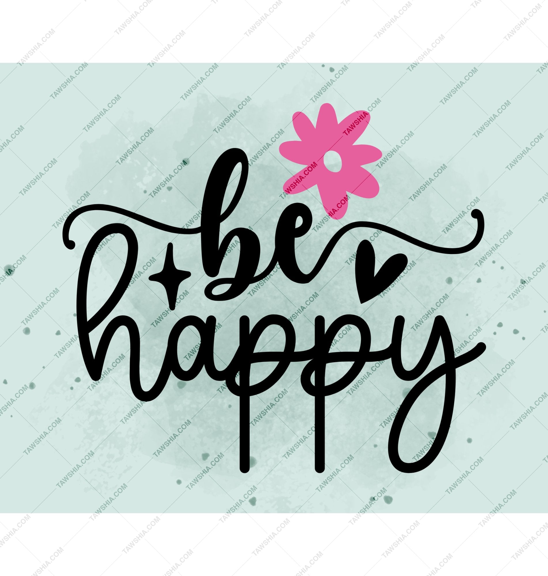 Be Happy Floral Graphic Art Print product